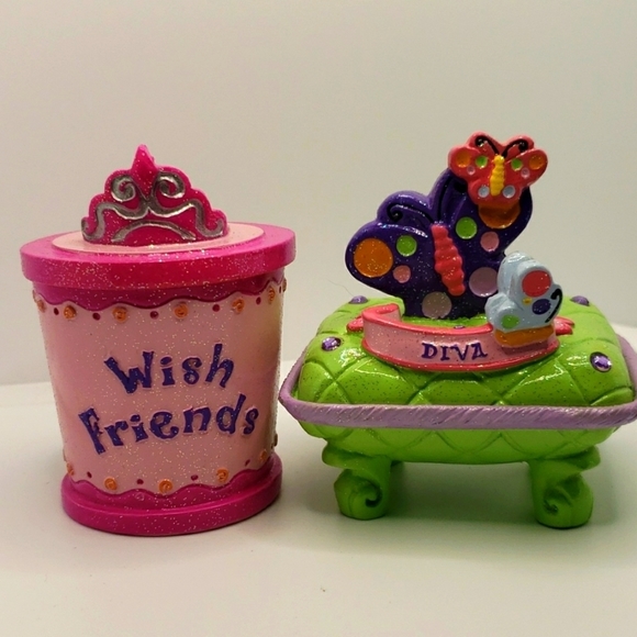 Claire's Other - 𝅺NWOT 2 Girl's Diva Trinket Boxes Glitter Rhinestones Collectible